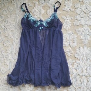 LAST CHANCE! Blue Lace Detail Chemise